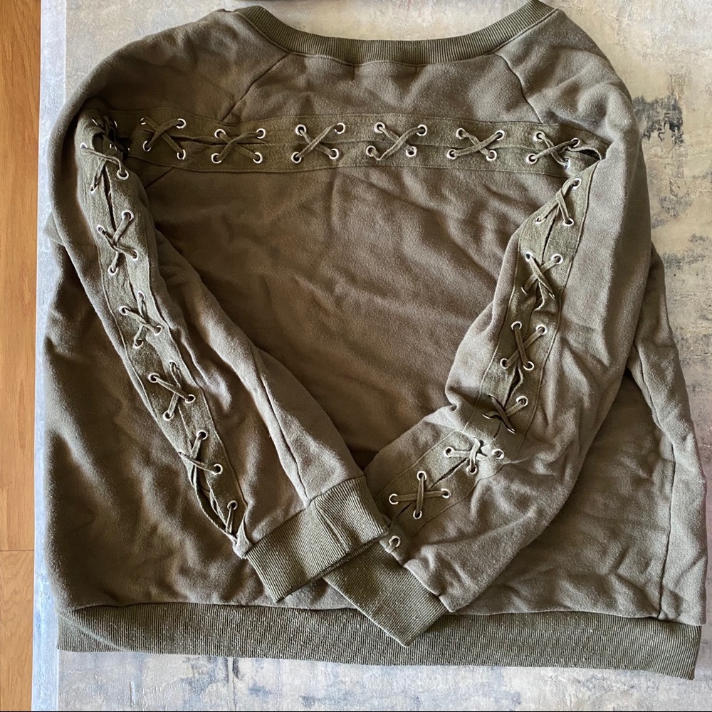 Army green crew neck